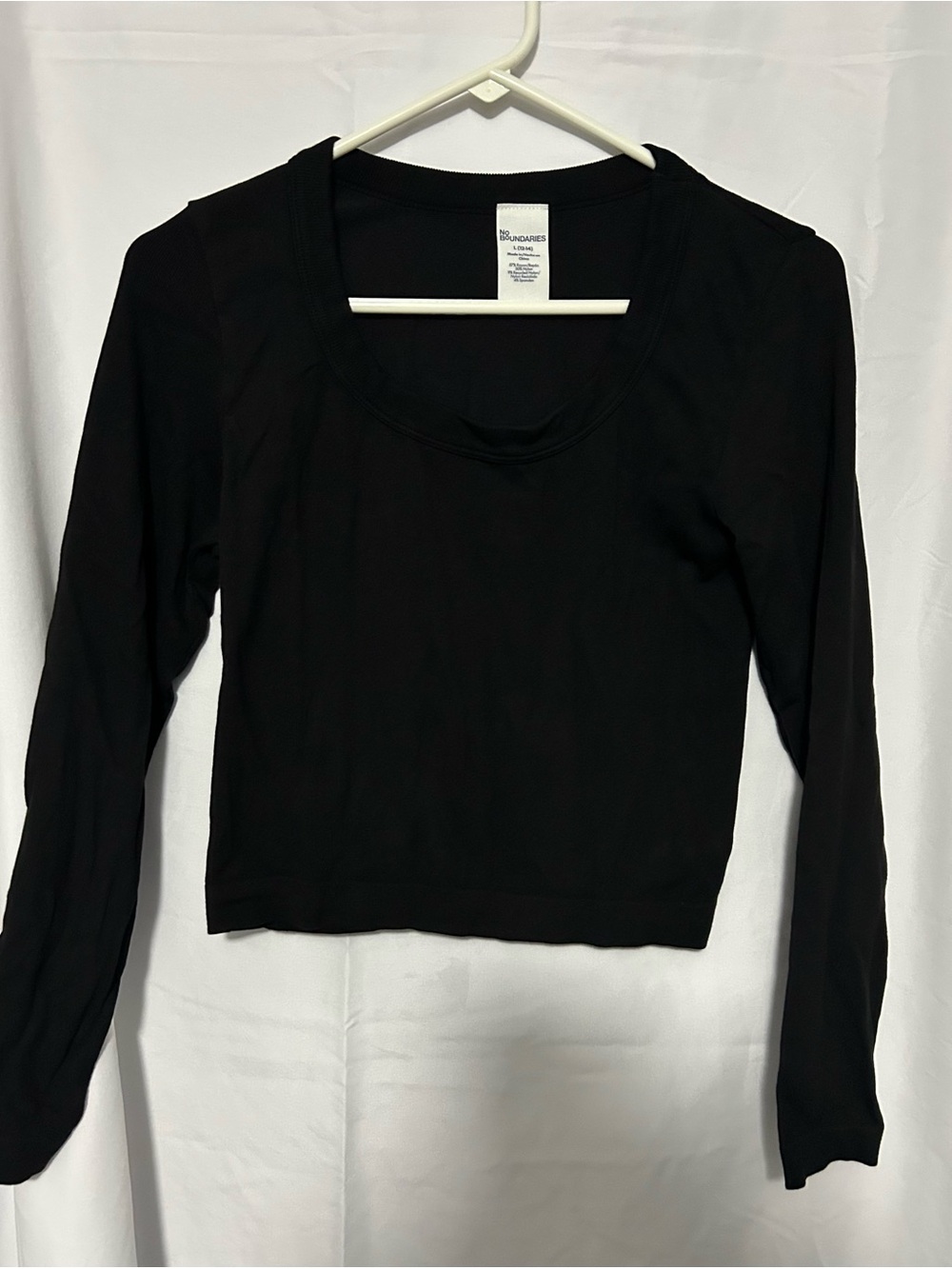 No Boundaries Black Long Sleeve Scoop Neck Top